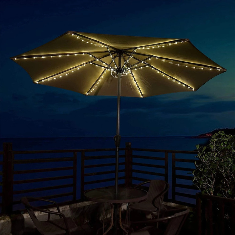 Solar Energy Lamp Outdoor Camping Tent Light Beach Shade LED Lamp String Cord Chandeliers Umbrella Lights Plastic Warm White