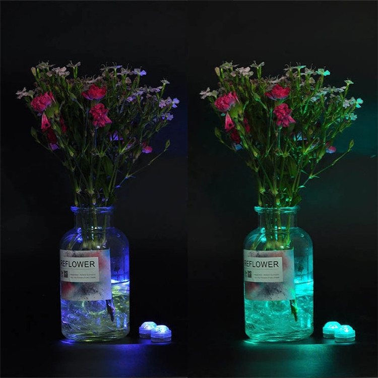 Remote Waterproof Submersible LED Lights Battery Operated Multicolor LED Mini Tea Light Candles with Remote