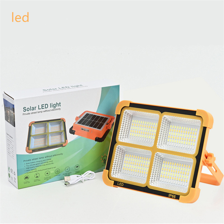 50W 100W 200W portable outdoor rechargeable multifunctional solar floodlight for outdoor waterproof work light IP65