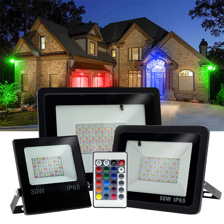 RGB RGBW remote control Outdoor courtyard high brightness energy-saving lights, gas station spotlight theme park lighting