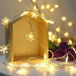 String Light Led Flashing Snowflake Garland Party Decoration Lamps With Battery Used For Christmas Wedding Garden Ornament