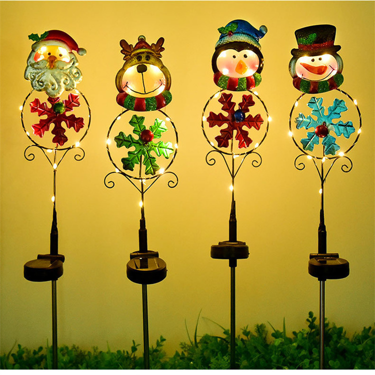 Christmas Solar LED Garden Light Yard Lawn Snowman Elk Penguin Night Lamp Landscape Garden Home Decoration Santa Claus