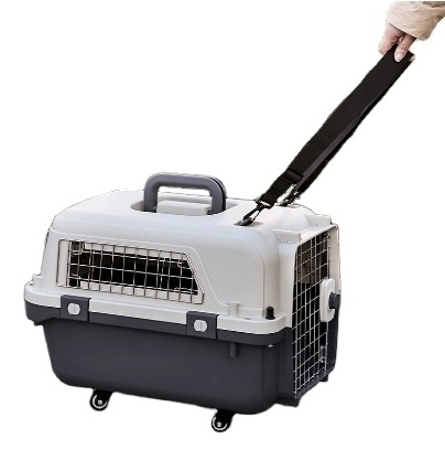 Fashionable and High Quality Travel Cat and Dog Pet Flight Case Foldable Portable Pet Travel Car Cat Plastic Cage