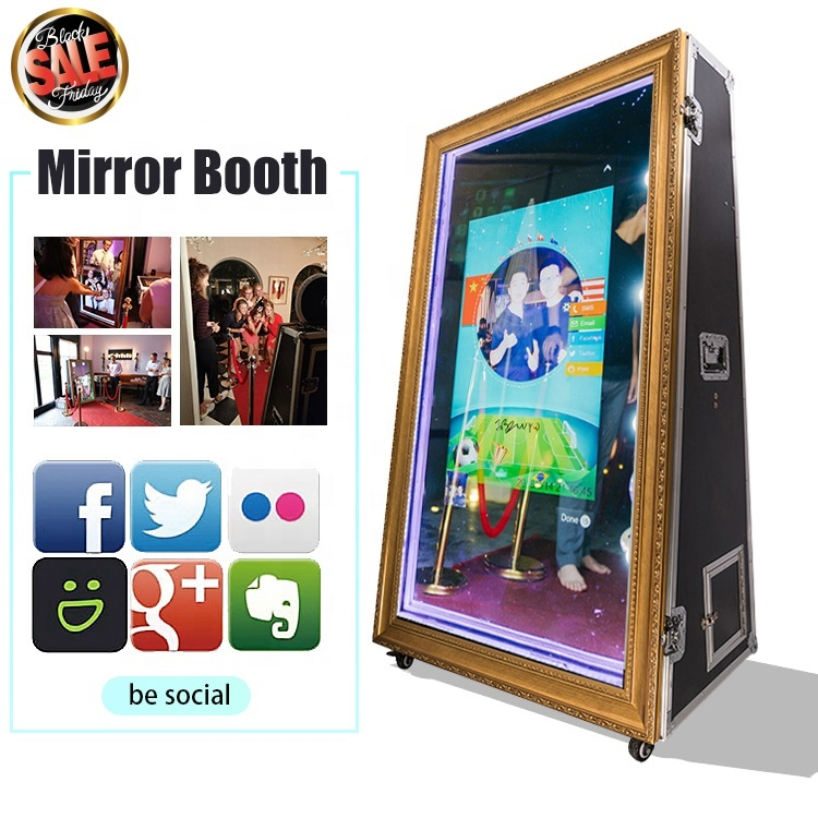 JCVISION Selfie Photobooth Machine Magic Photo Mirror Booth For Wedding LED Touch Screen Magic Mirror Photo Booth