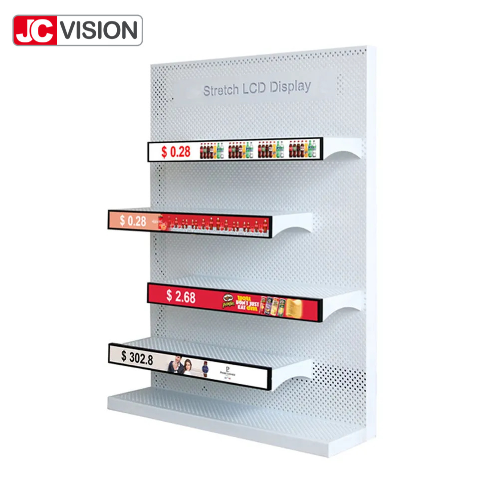 23 24 35 37 inch Supermarket Ultra Wide Strip Shelf Edge Advertising Digital Signage Indoor  Stretch Bar Lcd Display Sc