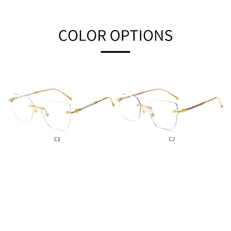 Wholesale Men Women Trendy Anti Blue Light Eyewear Rimless Glasses Eyeglasses Frames