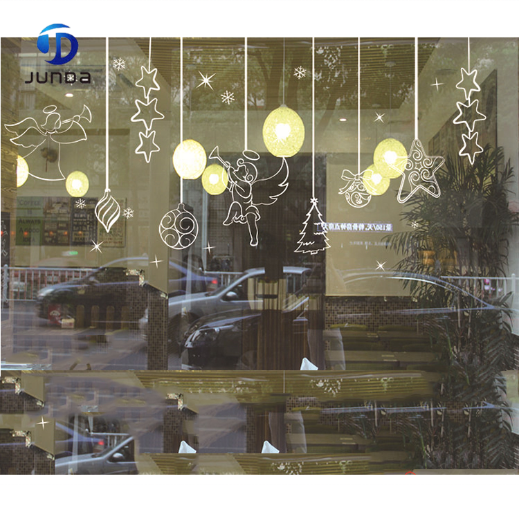 Best selling durable christmas wall stickers beautifully decorated christmas window stickers