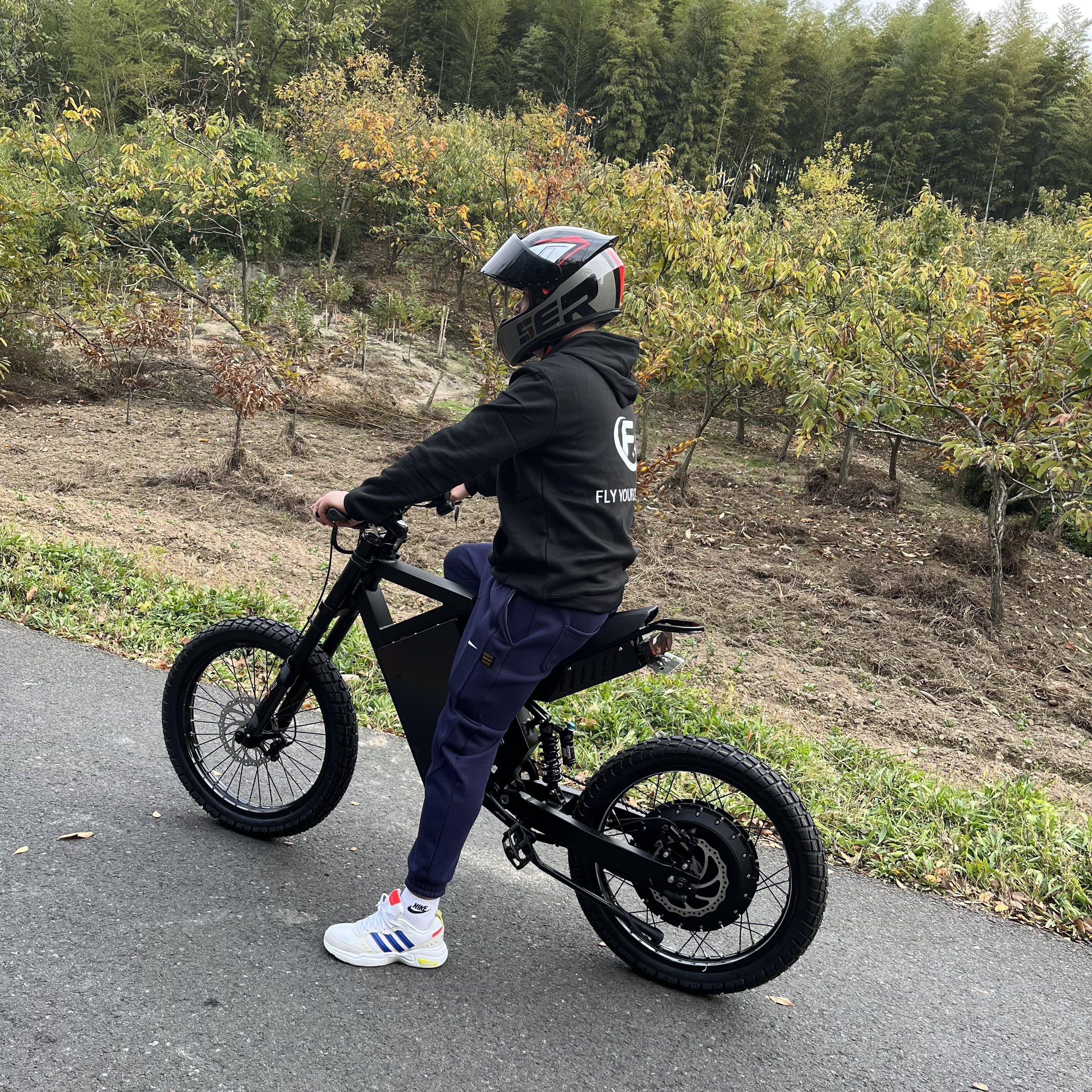 High Speed 120km/h Fat Tyre Stealth Bomber Electric Bike Snow Ebike 6000w 8000w Electric Mountain Bike