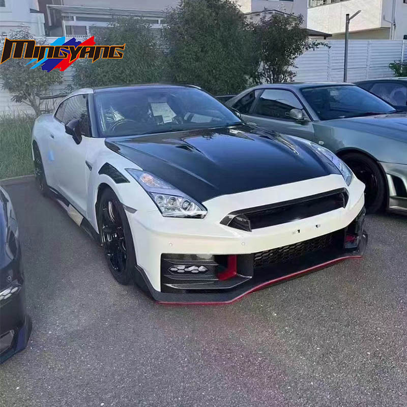 FRP+Carbon fiber R35 2008+ covert to 2024 facelifts car bumpers spoiler body kit for Nissan GTR GTR35 R35 upgrade Nismo bodykit