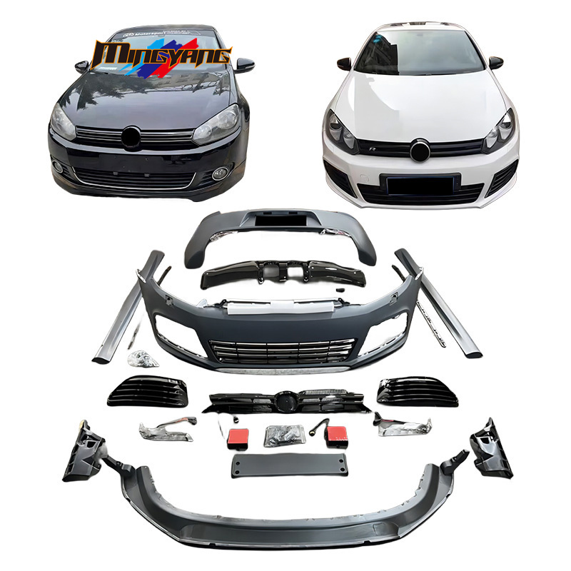 High Fitment 2009-2012 Car Parts Accessories Front Bumper Side Skirt For Volkswagen Golf 6 VI Mk6 Upgrade To Golf 6 R20 Body Kit