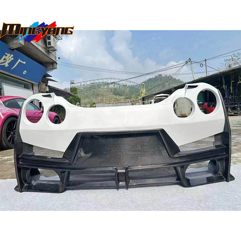 FRP+Carbon fiber R35 2008+ covert to 2024 facelifts car bumpers spoiler body kit for Nissan GTR GTR35 R35 upgrade Nismo bodykit