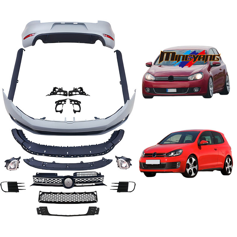 2009-2012 Car Accessories Front Bumper Fog Lights Grill Bodykit For VW Golf 6 VI Mk6 Upgrade To Glof 6 Gti Body Kit