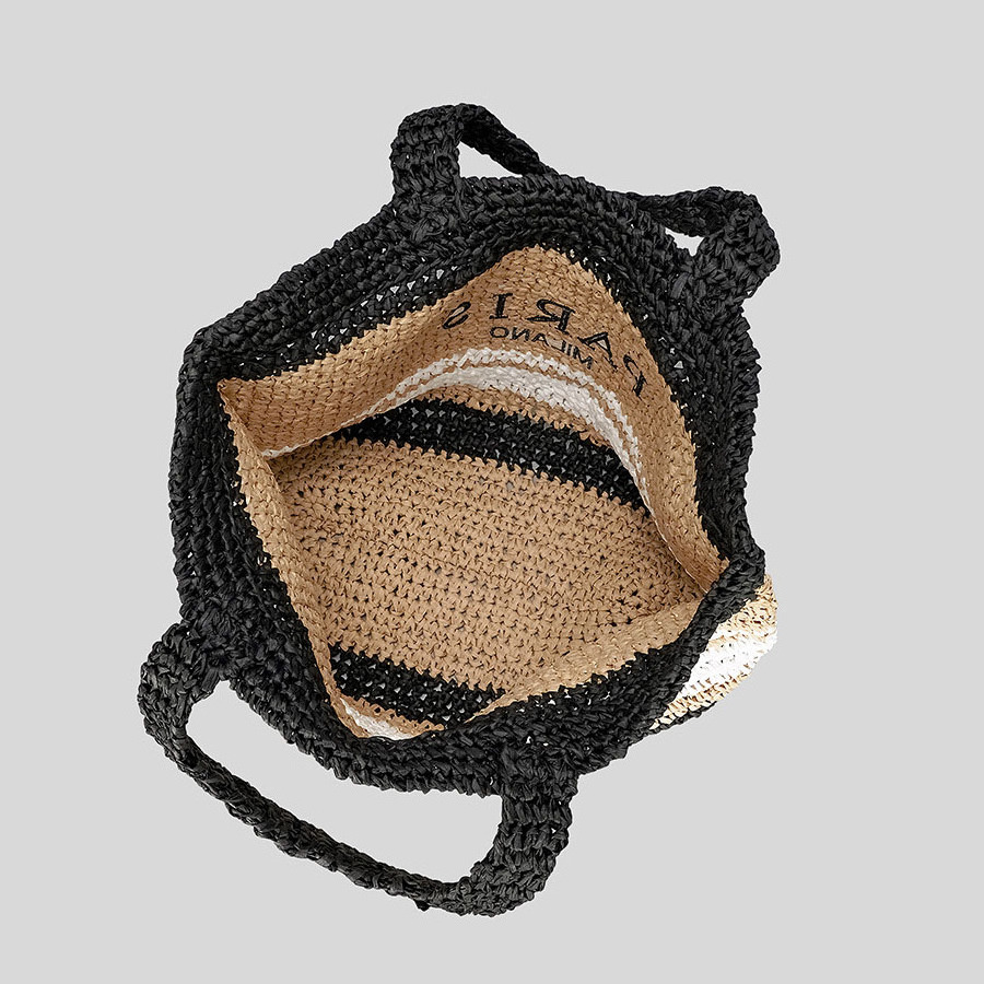 Custom Logo woven tote bag handbag straw bags tote summer beach Bag for women