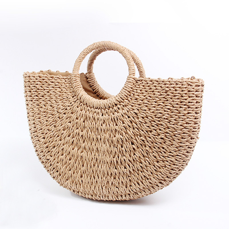 wholesale low price beach bag water hyacinth handbag straw tote bag rattan bag