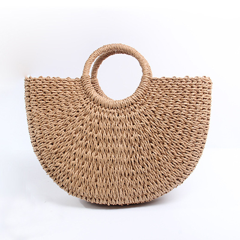 wholesale low price beach bag water hyacinth handbag straw tote bag rattan bag