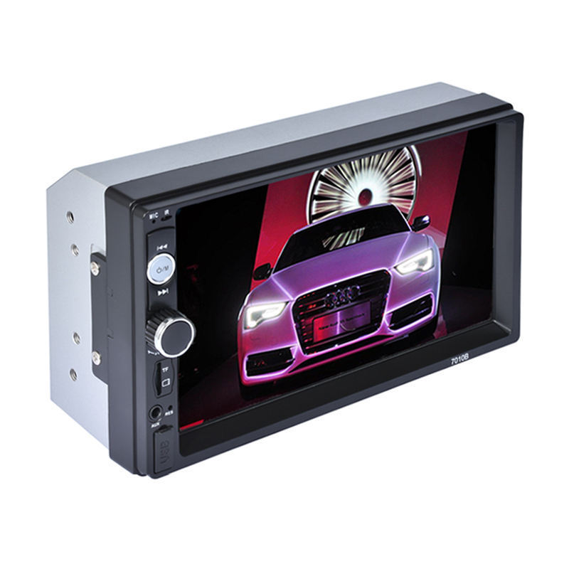 Single din car stereo DVD player with retractable 7