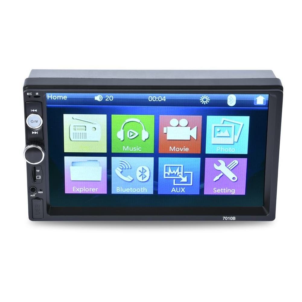 Single din car stereo DVD player with retractable 7