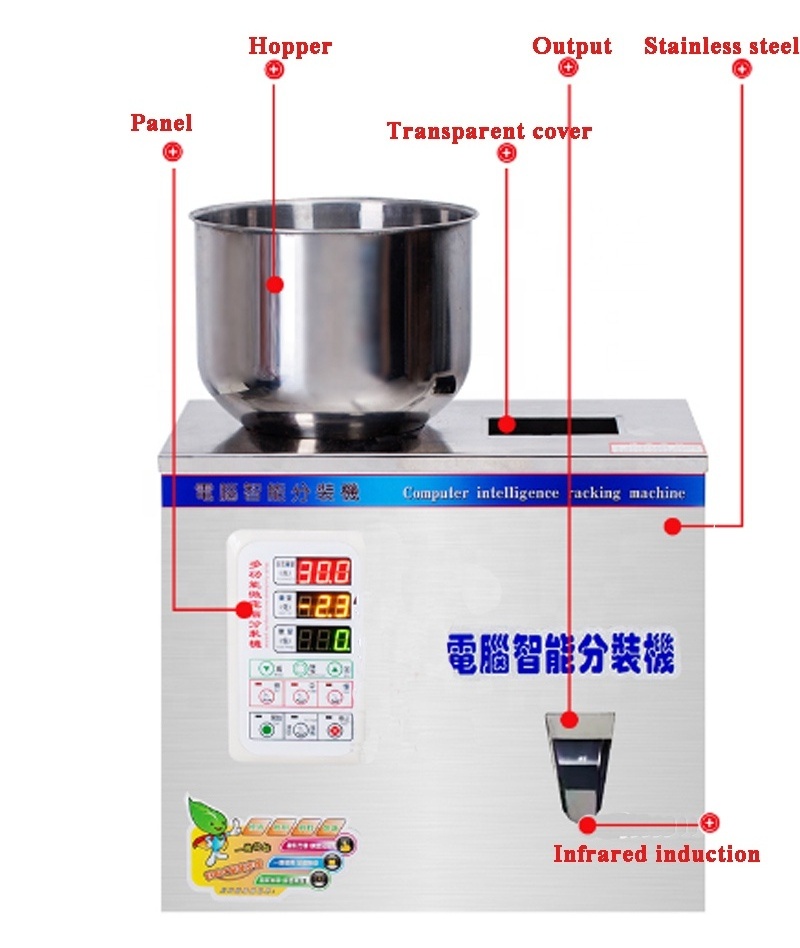 100g Electric electronic weighing tea filling machine sunflower seed filling machine