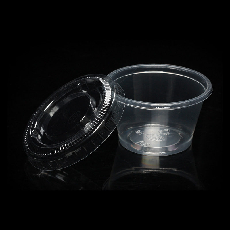 0.75 1 1.5 2 2.5 3.25 4 5.5oz OEM Disposable Clear Souffle Cups Leak-resistant Sauce Cups With Lids Plastic Souffle Cup