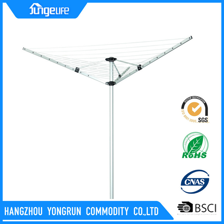 parallel outdoor aluminium clothes drying rack and rotary airer