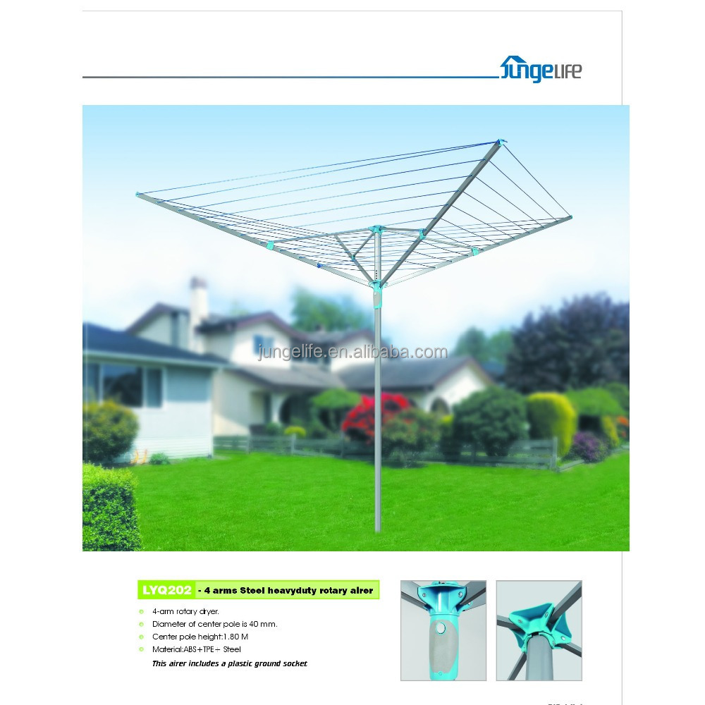 outdoor 50m 4 arms rotary airer and clothes line