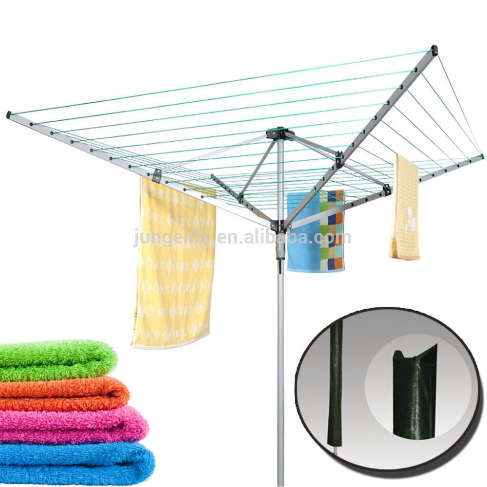 clothes rack 4 arms rotary airer 50m washing line aluminum