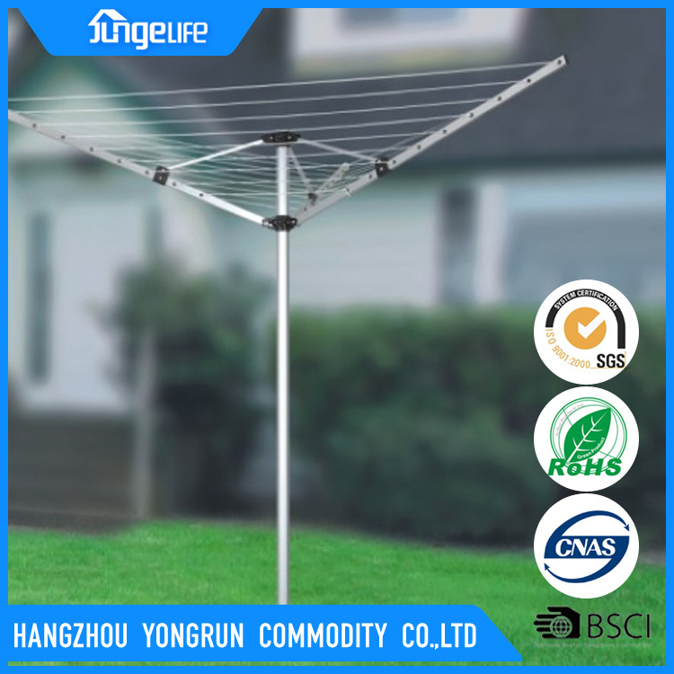 parallel outdoor aluminium clothes drying rack and rotary airer