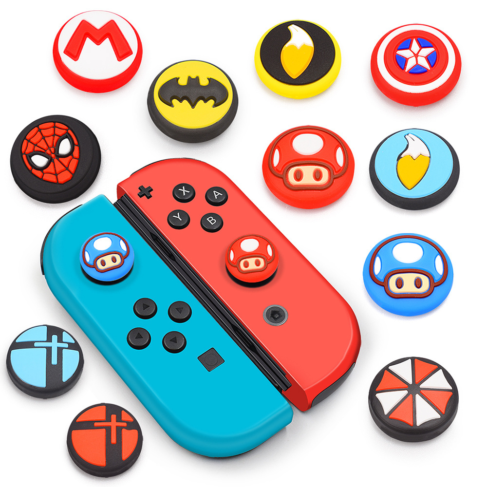 Factory Wholesale Custom Cute Cartoon Silicone Case Cover Joystick Switch Analog Thumb Grip for Nintendo Switch Accessories