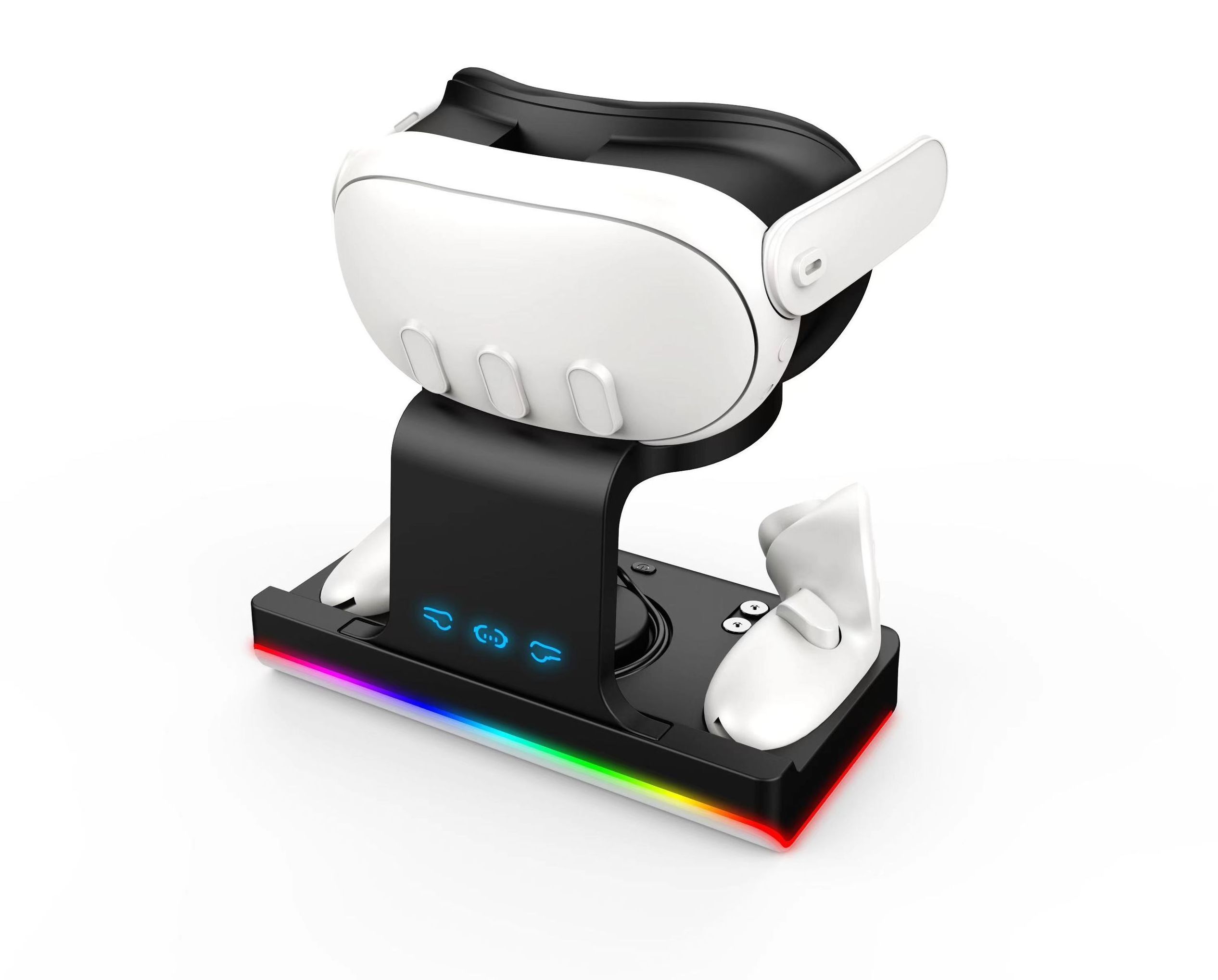 New Design Charging Dock For Meta Quest 3 VR Headset With RGB Light Charger Base Stand