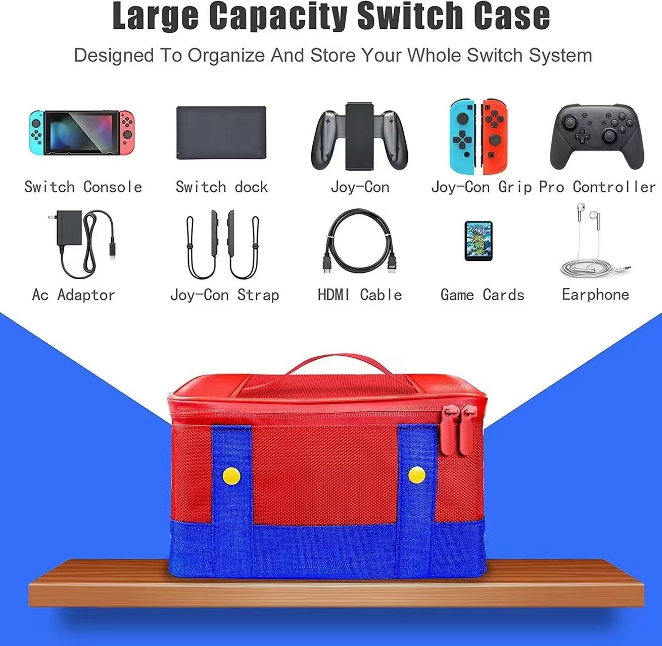 New Big Capacity Carrying Case Portable Handheld Storage Bag for Nintendo Switch Oled Game Accessories