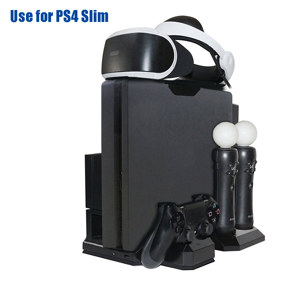 PS4/Pro/Slim PS VR Multifunctional Vertical Stand with Cooler Master Fan PS Move Controller Dock Power Charger