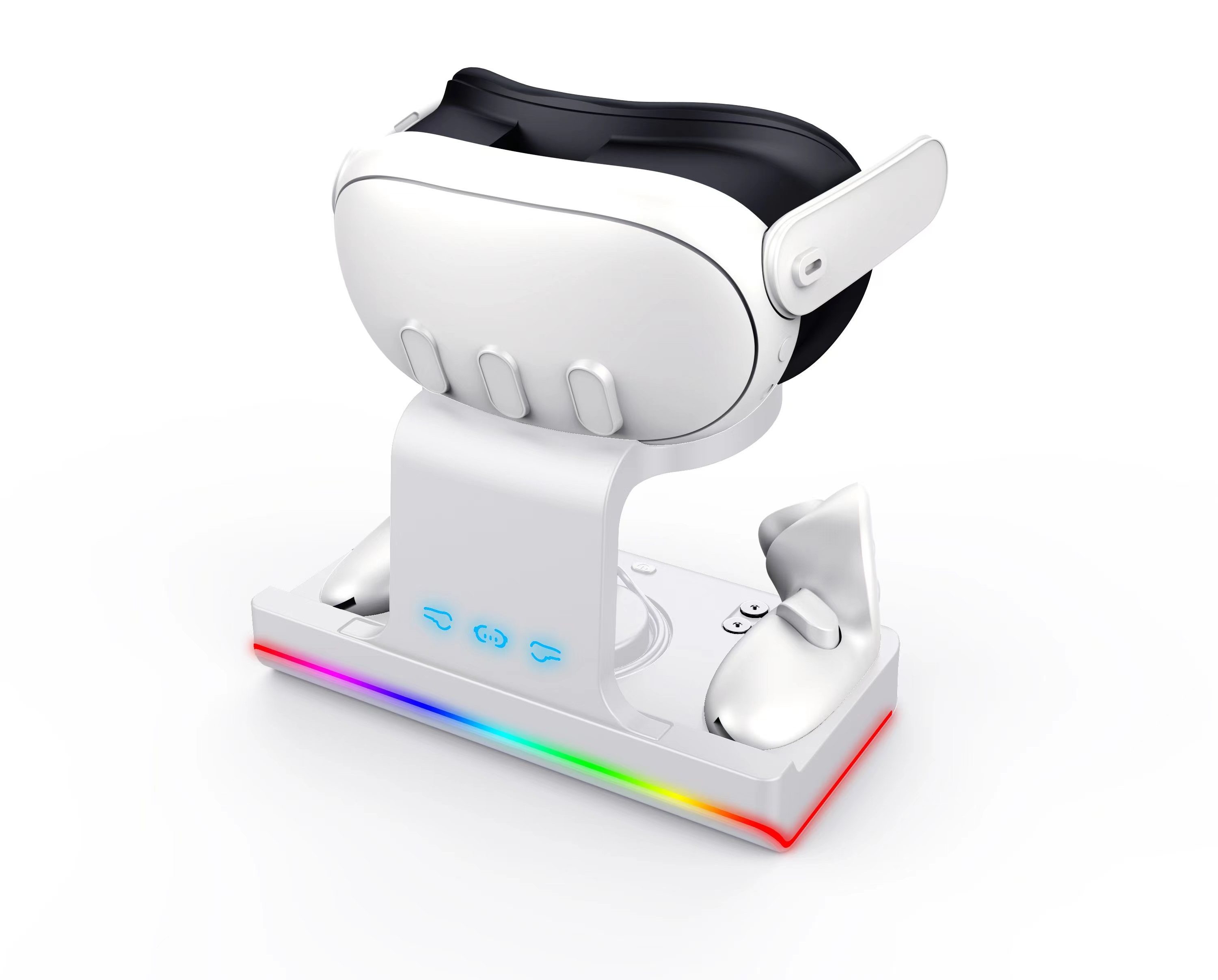 New Design Charging Dock For Meta Quest 3 VR Headset With RGB Light Charger Base Stand