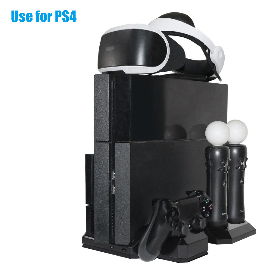 PS4/Pro/Slim PS VR Multifunctional Vertical Stand with Cooler Master Fan PS Move Controller Dock Power Charger