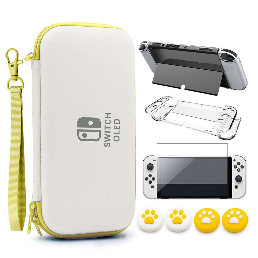 Carrying Case for Nintendo Switch OLED Accessories, Switch Protective Case Cover bag with Stand