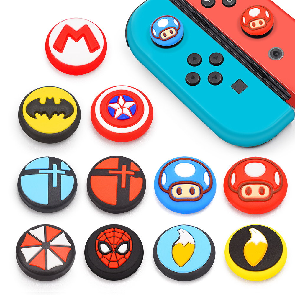 Factory Wholesale Custom Cute Cartoon Silicone Case Cover Joystick Switch Analog Thumb Grip for Nintendo Switch Accessories