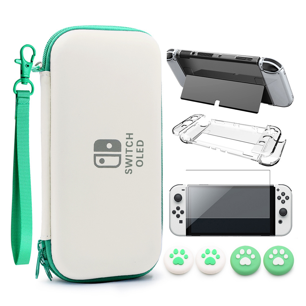 Carrying Case for Nintendo Switch OLED Accessories, Switch Protective Case Cover bag with Stand