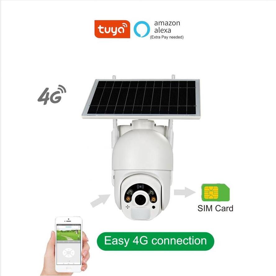 IPC CCTV Wireless Network IP PTZ WIFI Camera Solar Power Supply 18650 Battery PIR Human Body Sensor Alarm 360 Rotation Cameras