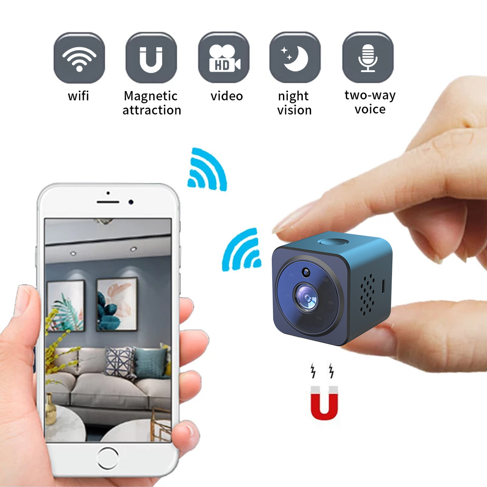 IWFCAM Newest AS02 Mini Camera 1080P HD Wireless Infrared Night Vision Surveil Camera Two-way Intercom WiFi CCTV Camera