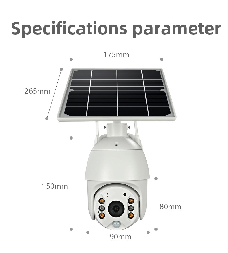 IPC CCTV Wireless Network IP PTZ WIFI Camera Solar Power Supply 18650 Battery PIR Human Body Sensor Alarm 360 Rotation Cameras