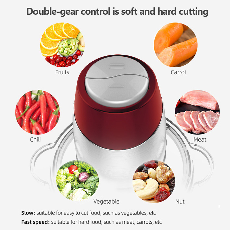 Household Universal High Capacity Food Vegetable Cutter Electric Mixer Frozen Spare Part 2L Yam Pounder Machine Meat Grinder