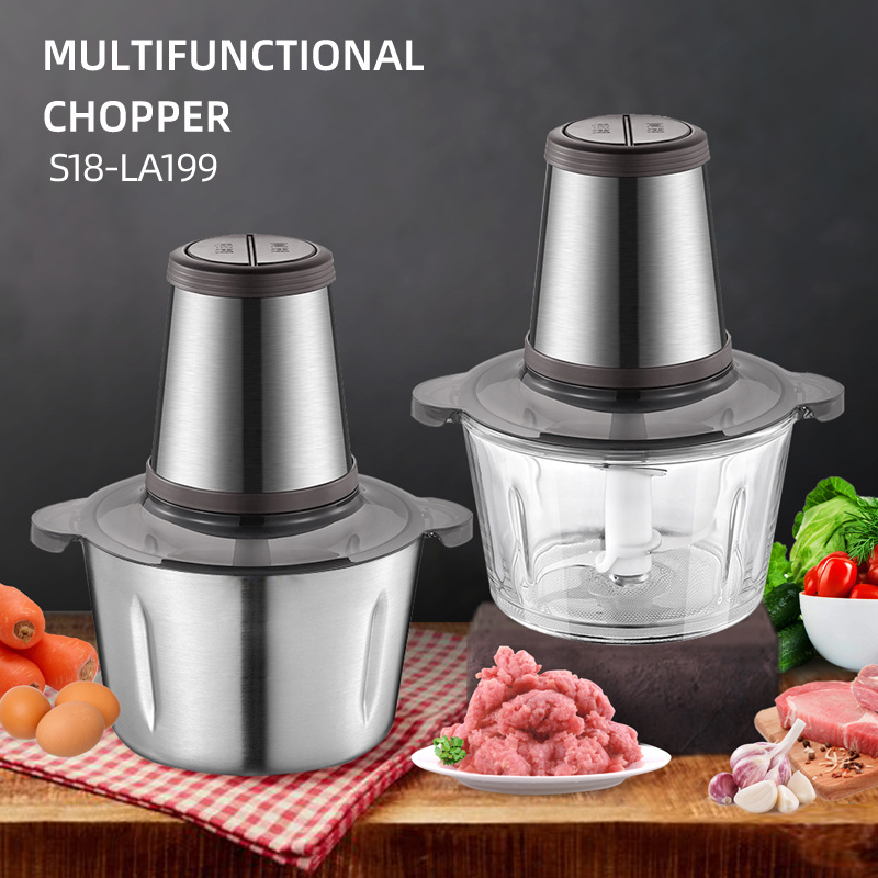 2L Stainless Steel Small Vegetable Mixer 300W Multi-function Mini Electric Meat Chopper meat grinder