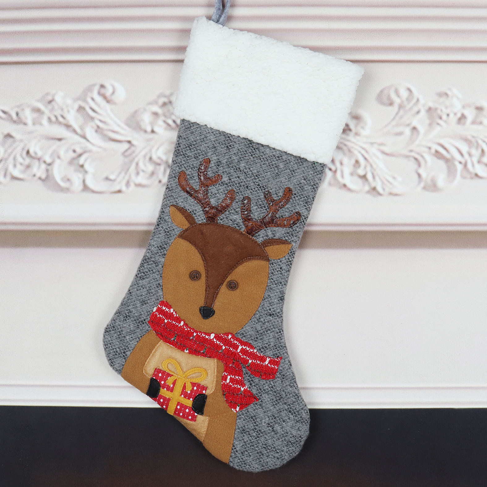 Christmas stocking Santa Snowman Penguin Christmas stocking Deer Christmas pendant Fireplace ornament goodie bag