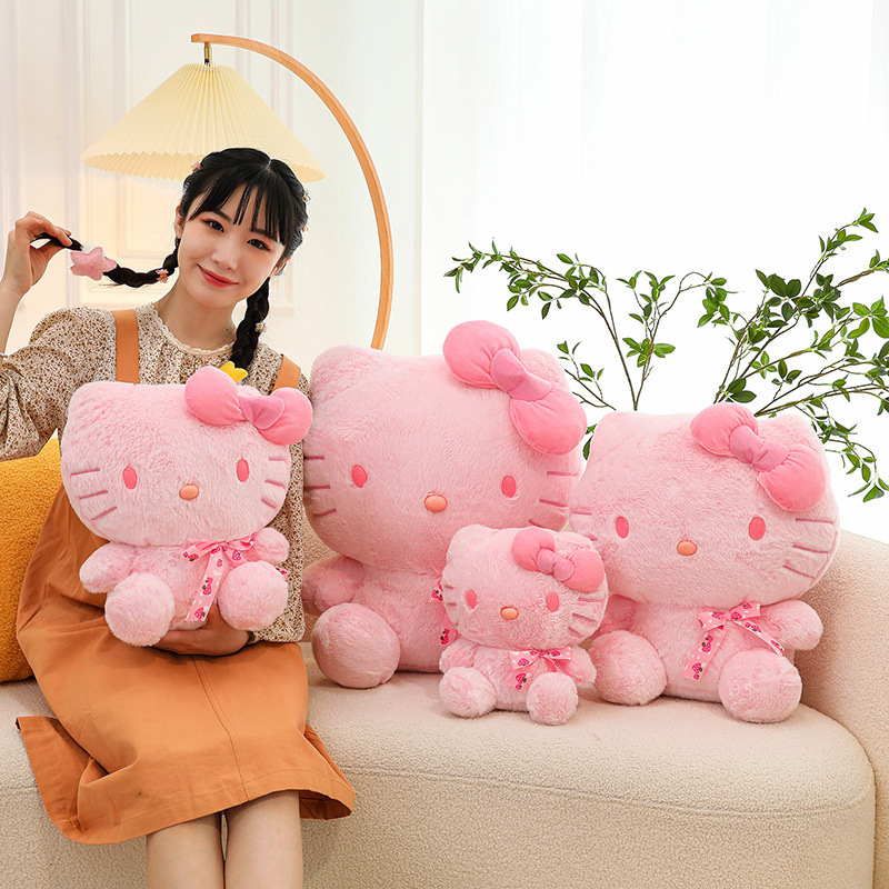 Cherry Pink Kt Cat Stuffed & Plush Toy Animal Kitty Dolls Cute Kitty Stuffed Toys Children And Girls Cat Throw Pillows Gift