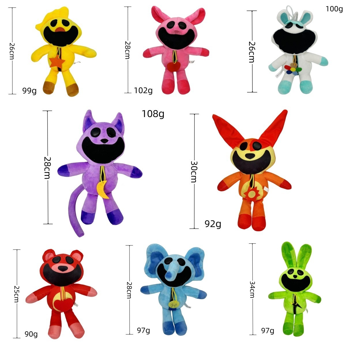 New Releases Custom Cartoon Anime Playtime Smiling Critters Rabbit Elephant Plush Toy Doll