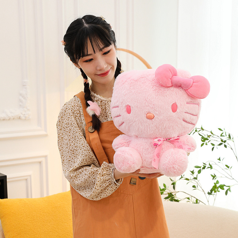 Cherry Pink Kt Cat Stuffed & Plush Toy Animal Kitty Dolls Cute Kitty Stuffed Toys Children And Girls Cat Throw Pillows Gift