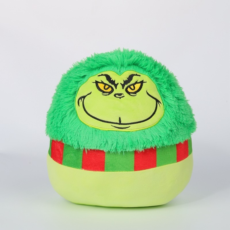 New soft Christmas gift Grinch pillow Thee Grinche  green fur monster Grinch plush toy doll