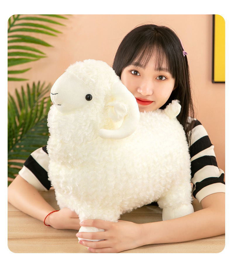 Cute Sheep Stuffed Animal Plush Toy Stuffed Animal Large Goat  Doll Toys Super Soft Standing Simulation Toys For Kids Gift