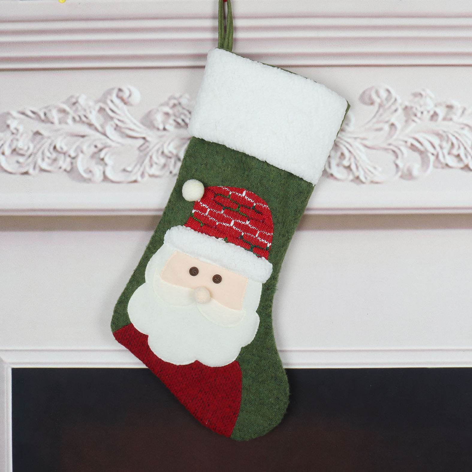 Christmas stocking Santa Snowman Penguin Christmas stocking Deer Christmas pendant Fireplace ornament goodie bag