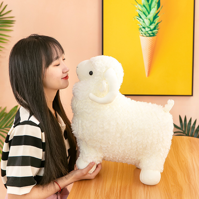 Cute Sheep Stuffed Animal Plush Toy Stuffed Animal Large Goat  Doll Toys Super Soft Standing Simulation Toys For Kids Gift