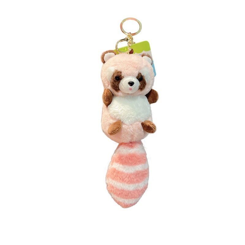 Boys And Girls Bag Accessories Doll Machine Doll  Birthday Gift Plush Toy Raccoon Plush Pendant Soft Key Chain